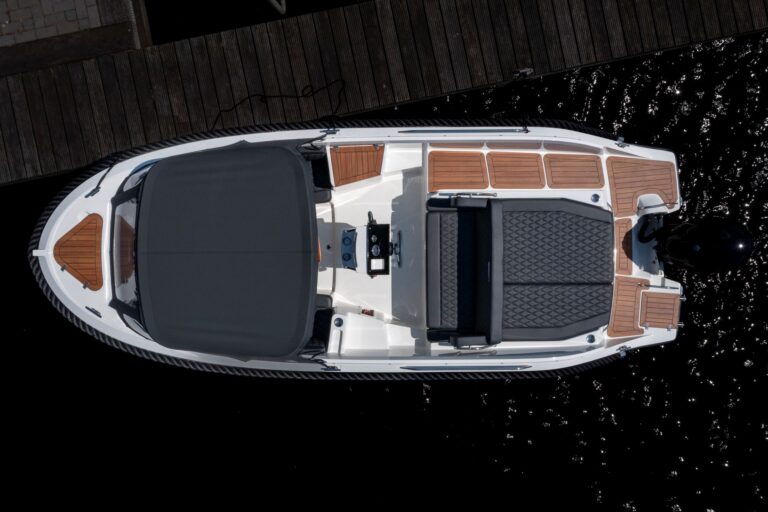 Bovenaanzicht van de indeling van de Topcraft 627 Tender.